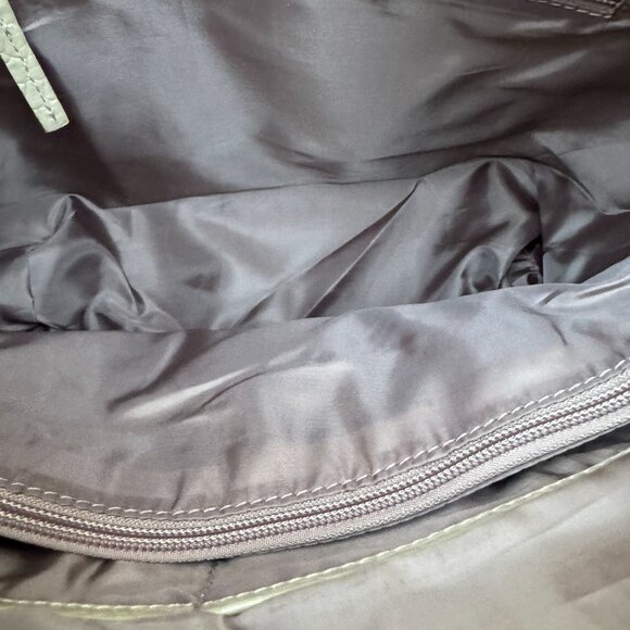 Crocodile-Embossed Genuine Leather Tote Bag Tan Multiple Pockets Zipper Closure - Picture 5 of 9